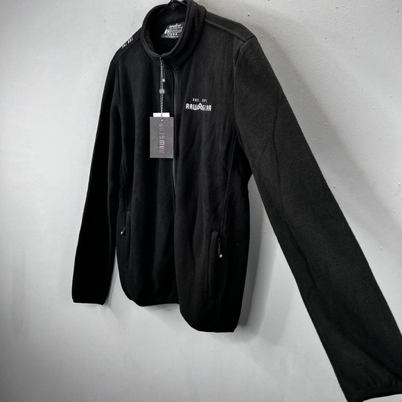 Raw Gear Mens Black Fleece Jacket Full Zip Up Brand New in bag Size: Medium - Picture 2 of 6